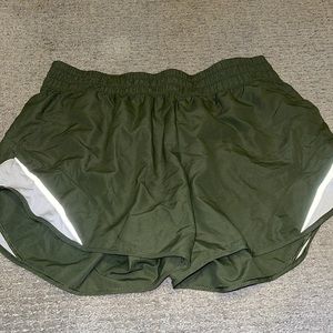OLIVE GREEN ATHLETIC SHORTS